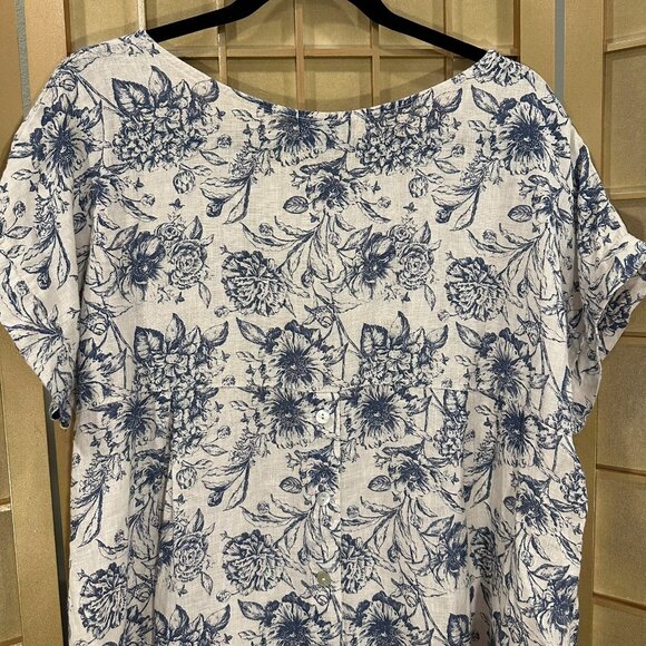 Beautiful Terzo Millennio Blouse/Top/Tunic 100% Linen, Made in Italy Top Medium - Picture 6 of 7